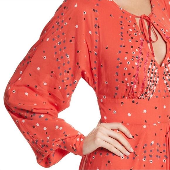 Free People Coryn Mini Dress - Red long sleeve - Picture 9 of 11